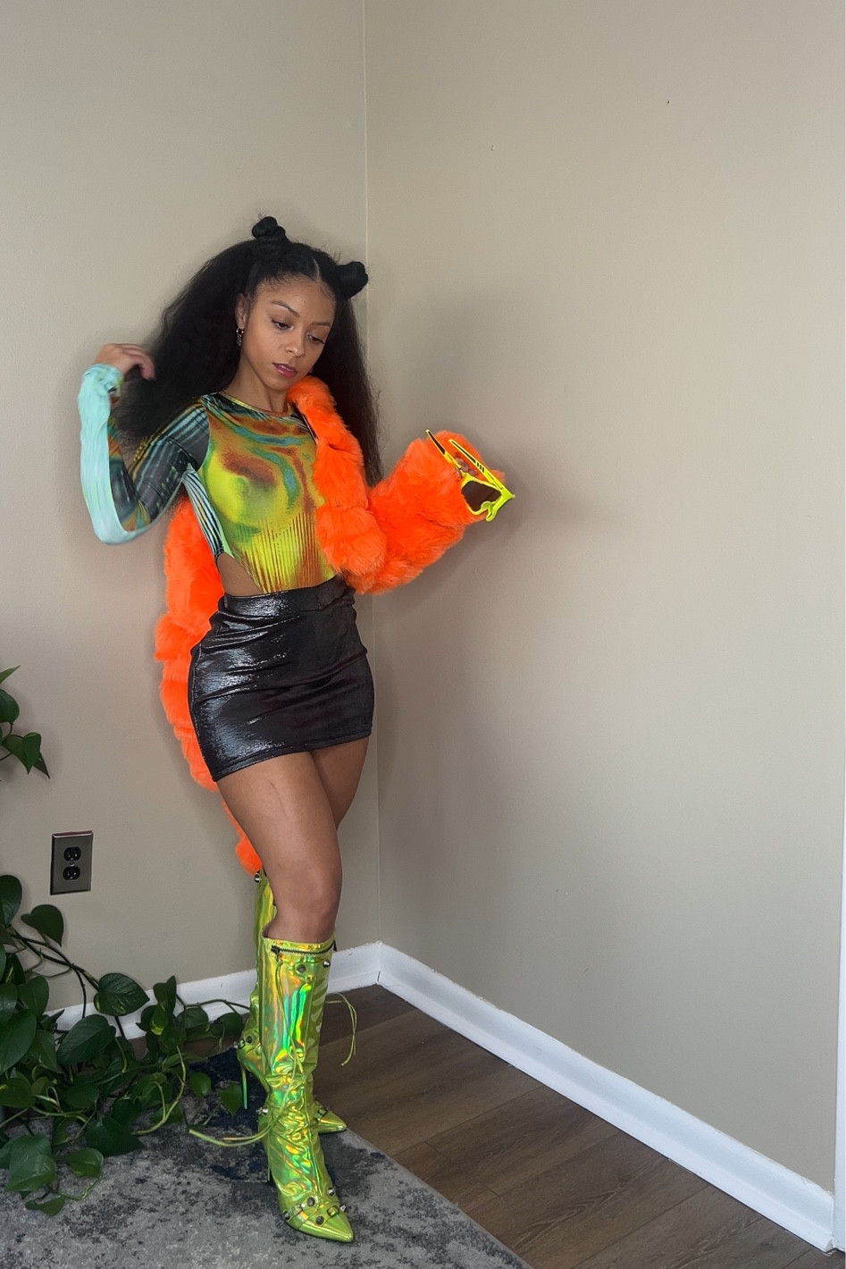 Bodysuit: Size XS; Skirt: Size S; Boots: Size 6 (true to size); Coat: Size S

#LTKstyletip #LTKbeauty #LTKshoecrush