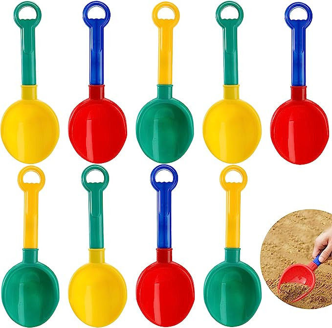 Dicunoy 9 Pack Sand Shovels for Kids, 10" Plastic Beach Sandbox Shovels for Digging Sand, Sturdy ... | Amazon (US)