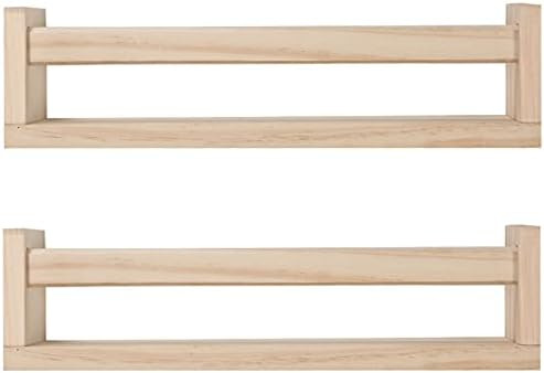 Amy Dceom Nursery Book Shelves Set of 2, Wood Floating Book Shelves for Kids Room, Rustic Baby Nu... | Amazon (US)