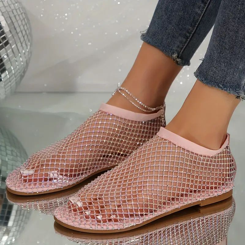 Women s Rhinestone Decor Flat Sandals Casual Hollow Design - Temu | Temu Affiliate Program