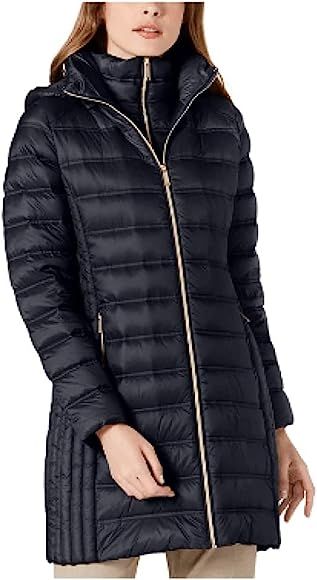 MICHAEL Michael Kors Hooded Packable Down Puffer Coat - Black | Amazon (UK)