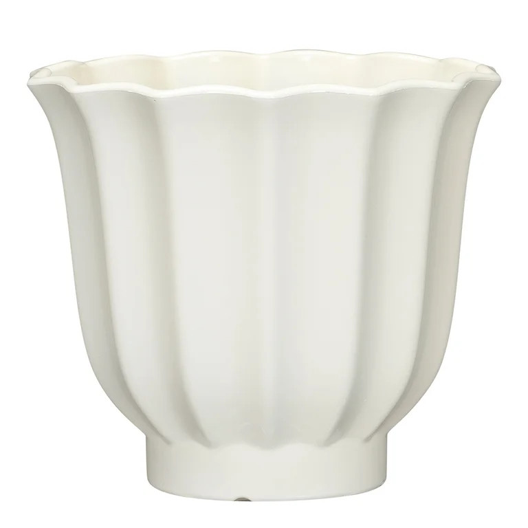 Mainstays Lillian 8" x 8" x 7" Round Vanilla Dream 100% Recycled Resin Planter | Walmart (US)