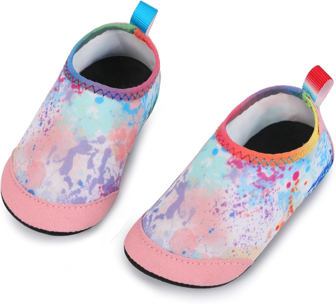 Baby Boys and Girls Swim Water Shoes Barefoot Aqua Socks Non-Slip for Beach Pool Toddler Kids | Amazon (US)