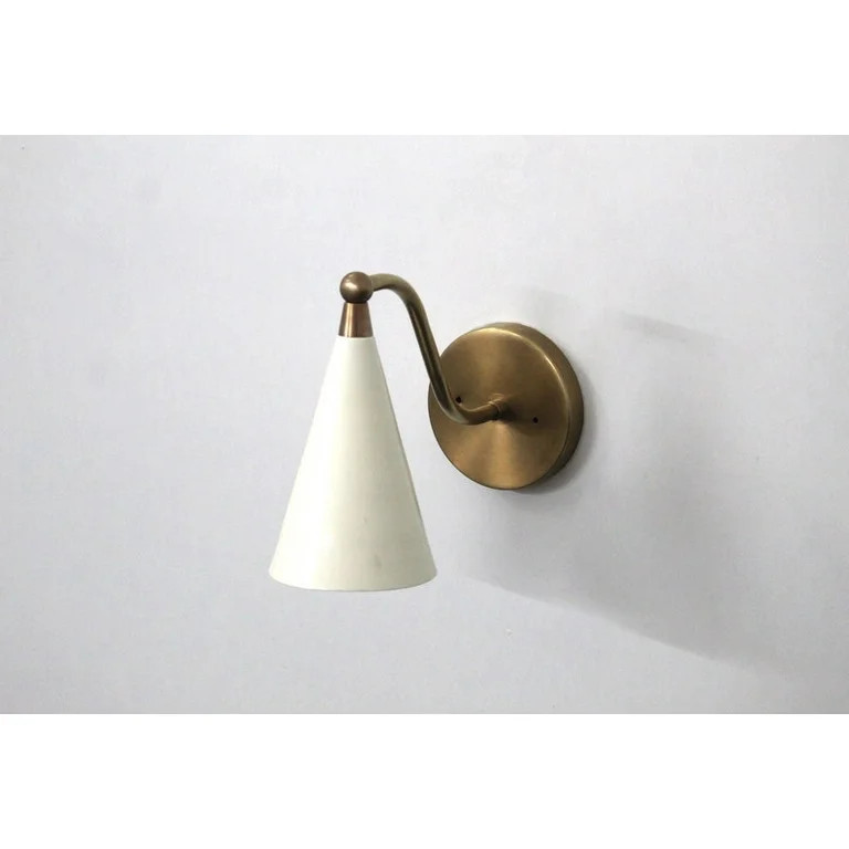 Modern Style Mid Century Raw Brass Wall Lamp Luminaire Shinny White | Walmart (US)