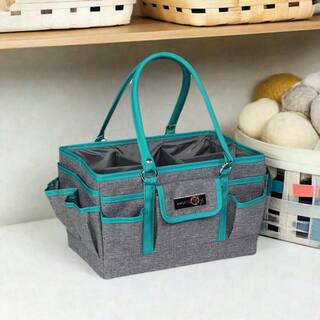 Everything Mary Heather Gray & Teal Deluxe Store and Tote | 12" x 6.5" | Michaels® | Michaels Stores