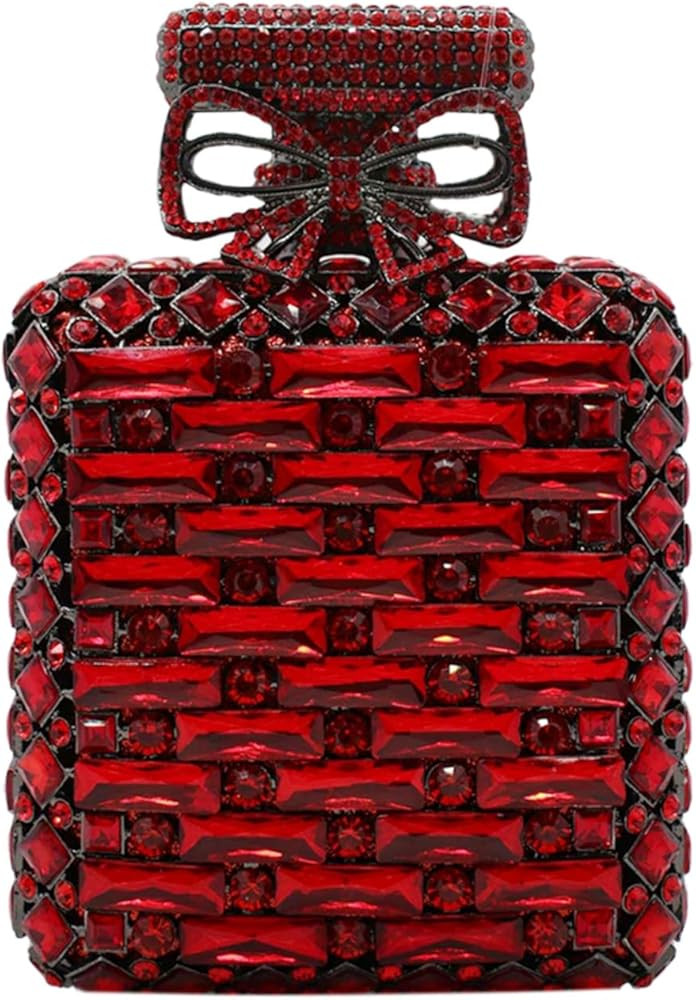 UMREN Women's Perfume Shaped Rhinestone Clutch Purses Sparkly Diamond Box Evening Bag Glitter Par... | Amazon (US)