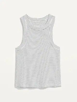Striped Rib-Knit Cropped Tank Top for Women | Old Navy (US)