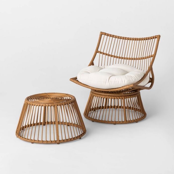 Borealis 2pc Patio Papasan Chair & Ottoman Set - Opalhouse™ | Target