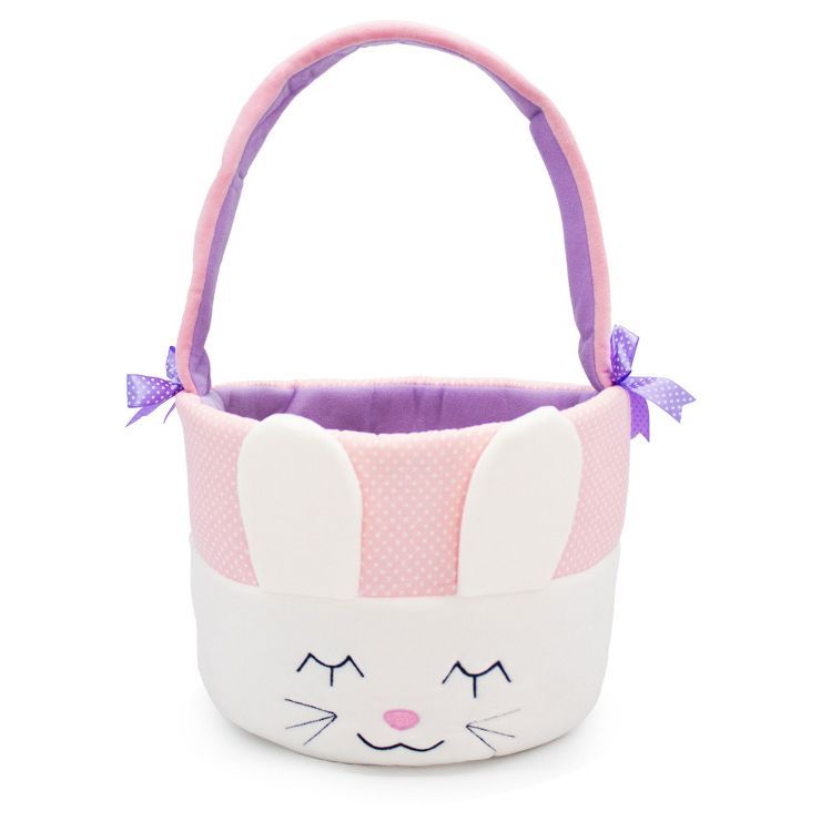 Plush Easter Bunny Baskets for Kids with Handles, White - Plushible | Target