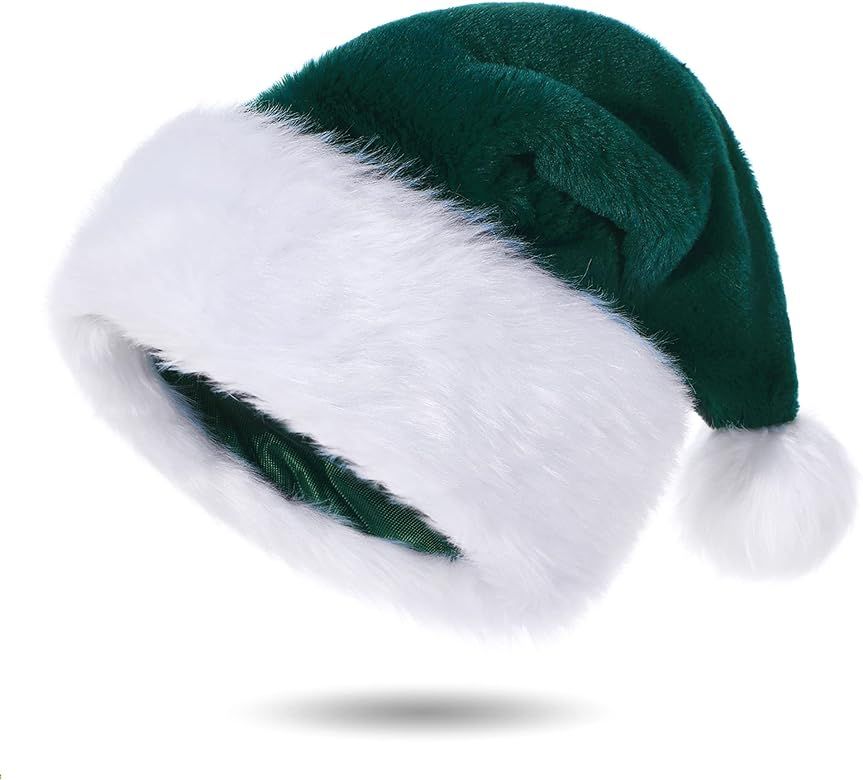 Tokforty Santa Hats for Adults, Unisex Velvet Touch Comfort Christmas Hats for New Year Festive P... | Amazon (US)