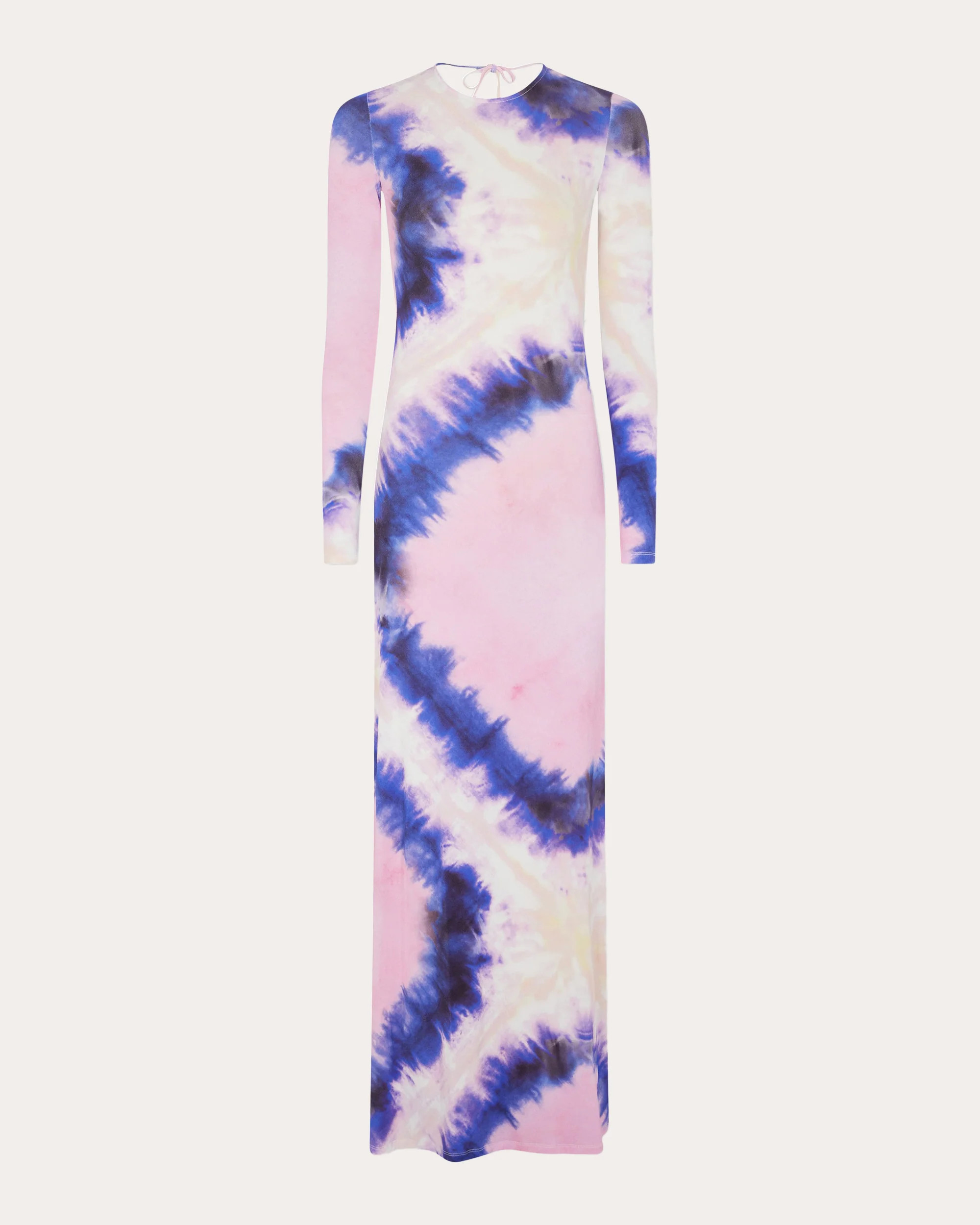 Rabanne Women's Open-Back Tie Dye Jersey Maxi Dress in Pink Tie-Dye Viscose/Elastane/Polyamide | Olivela