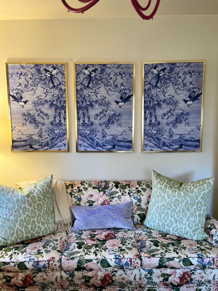 Linking my chinoiserie prints here! They offer a variety of sizes so you can find the one that fits your space. Also come in single or double, not just trio!