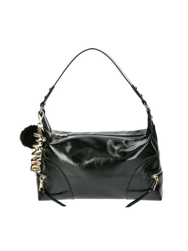 Madden NYC Women's Side Zipper Hobo Handbag, Black | Walmart (US)