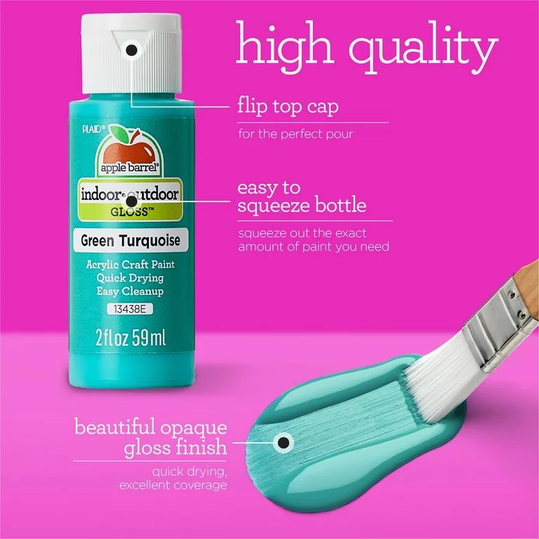 Apple Barrel Acrylic Craft Paint, Matte Finish, Essentials, 2 fl oz, 12 Pc | Walmart (US)