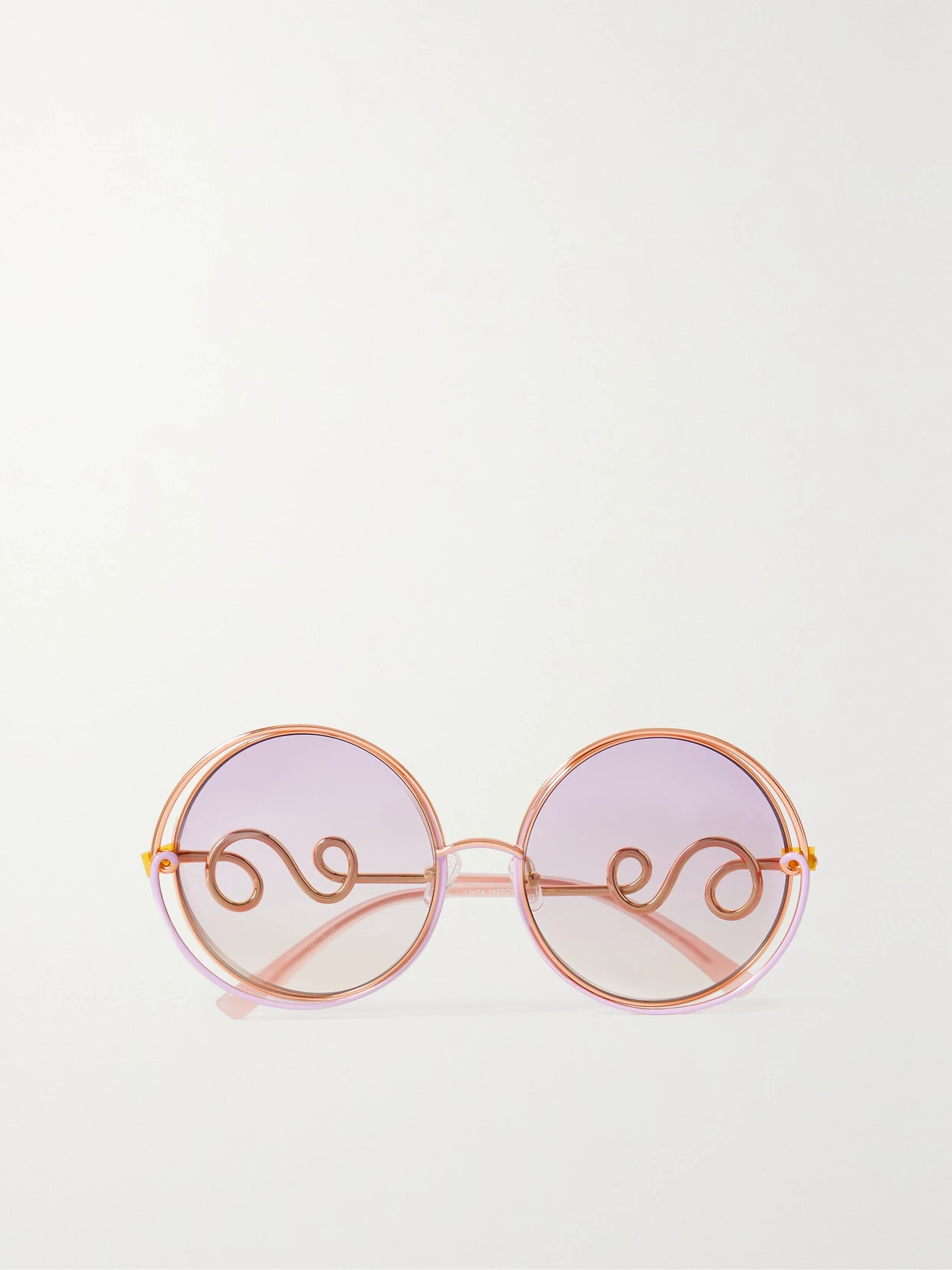 Linda Farrow - + Bea Bongiasca Round-frame Gold-tone Sunglasses - Purple | NET-A-PORTER (US)