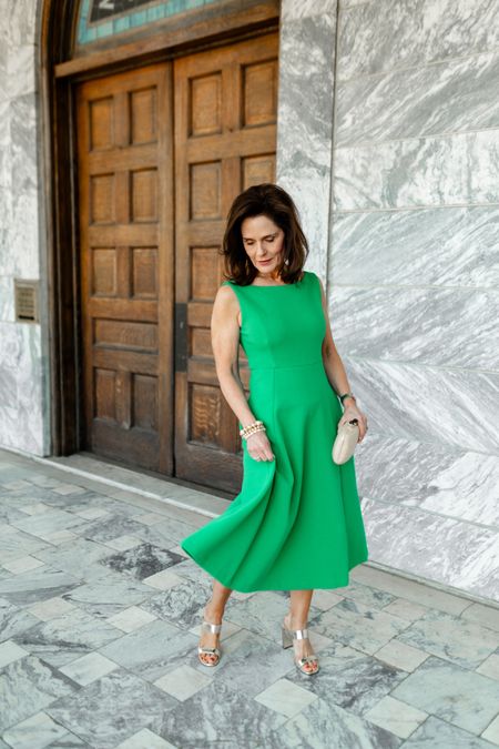 A chic, comfortable dress for all of your spring and summer special occasions.  Fits TTS.  Wearing a 2P.  The fabric will travel beautifully too.

A comfortable gold heeled sandal is a must for summer.  Use code BETH 15 for 15% off.

#ltkpetite #petite

#LTKtravel #LTKover40 #LTKshoecrush