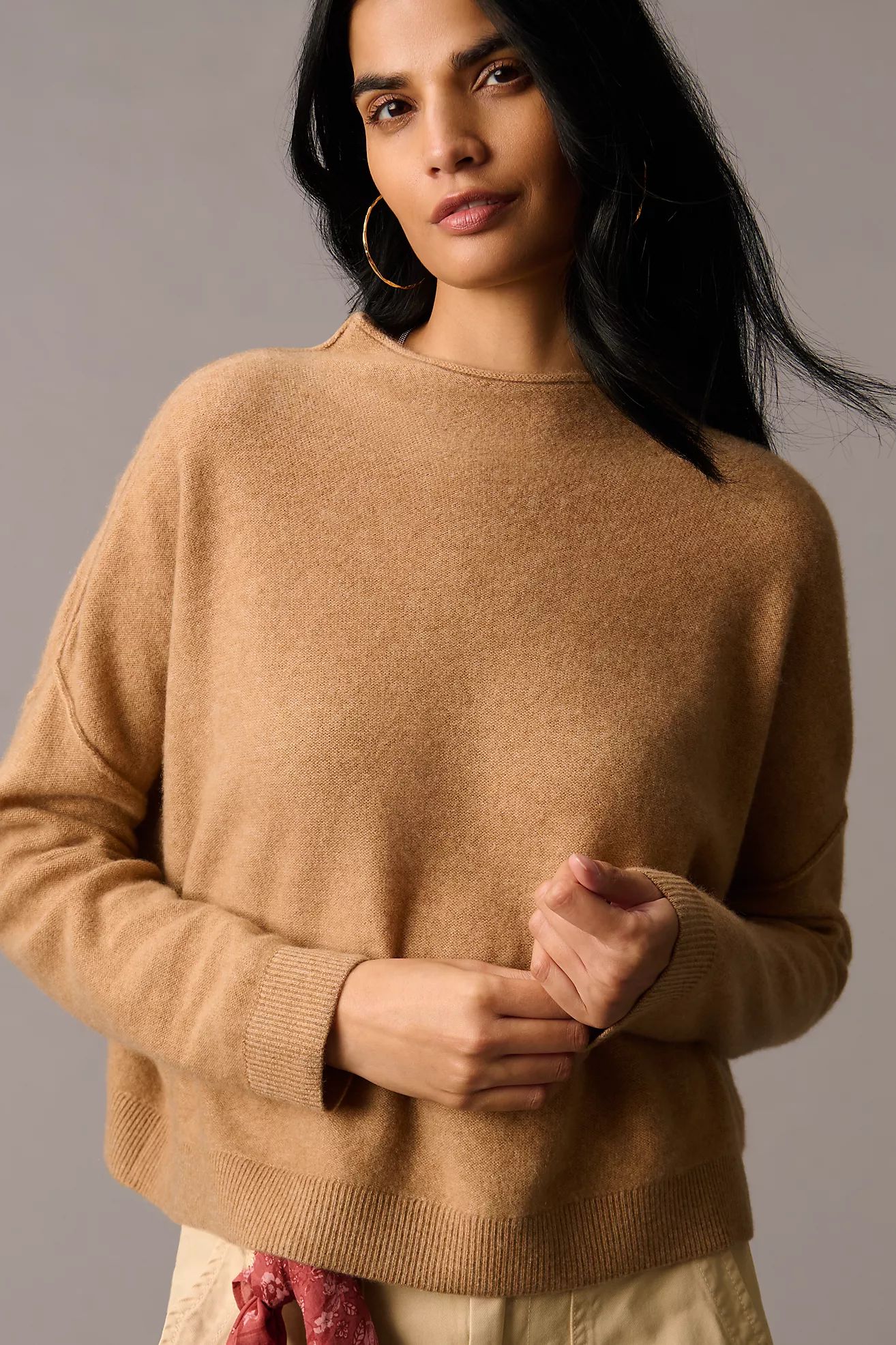 The Alani Cashmere Mock-Neck Sweater by Pilcro | Anthropologie (US)