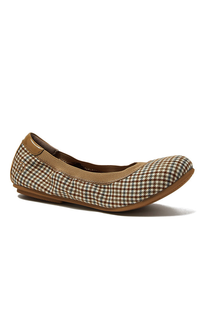 Women's Comfort Slip On Plaid Ballet Flats - Lands' End - Tan - 10 | Lands' End (US)