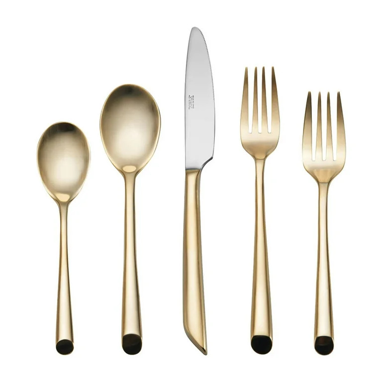Towle Living Wave Forged Satin Gold 20-piece Stainless Steel Flatware Set, Service for 4 | Walmart (US)