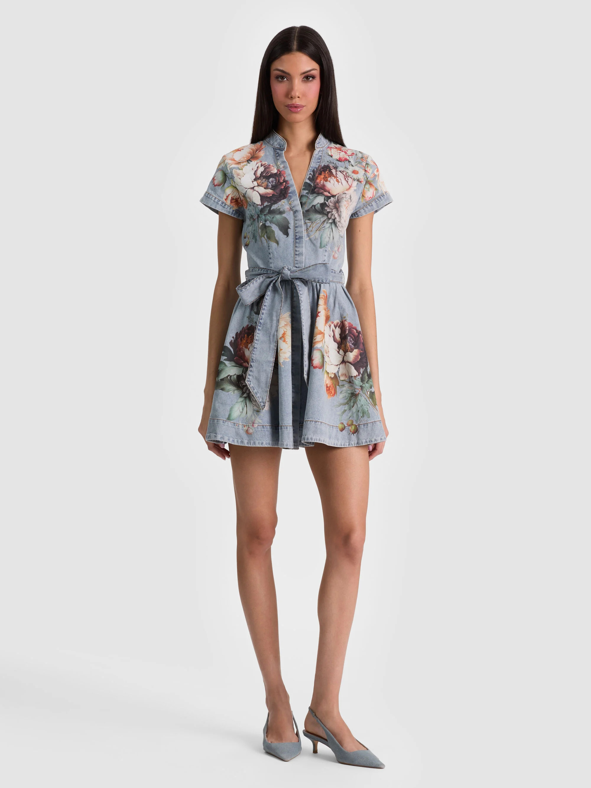 LUCY MINI DENIM SHIRT DRESS | Alice + Olivia