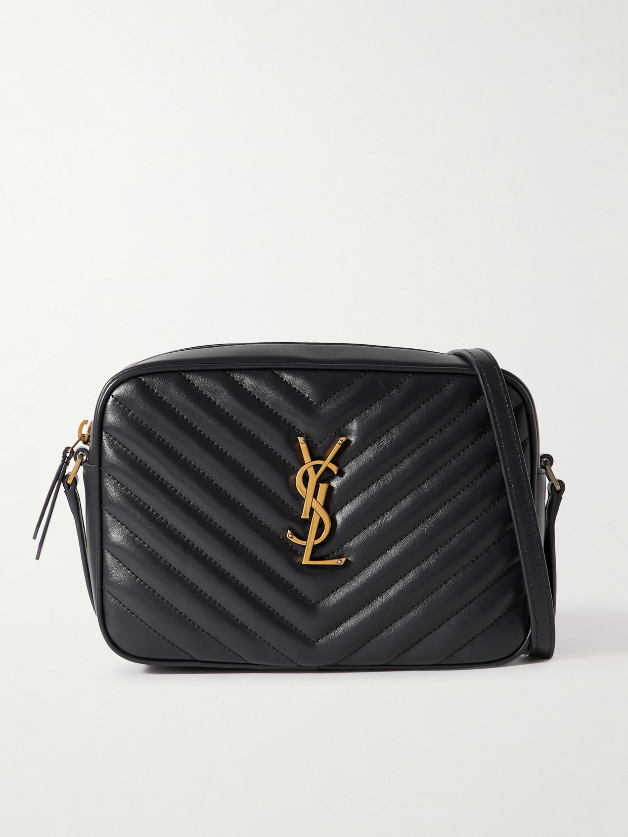SAINT LAURENT - Lou Medium Quilted Leather Shoulder Bag - Blue | NET-A-PORTER (US)