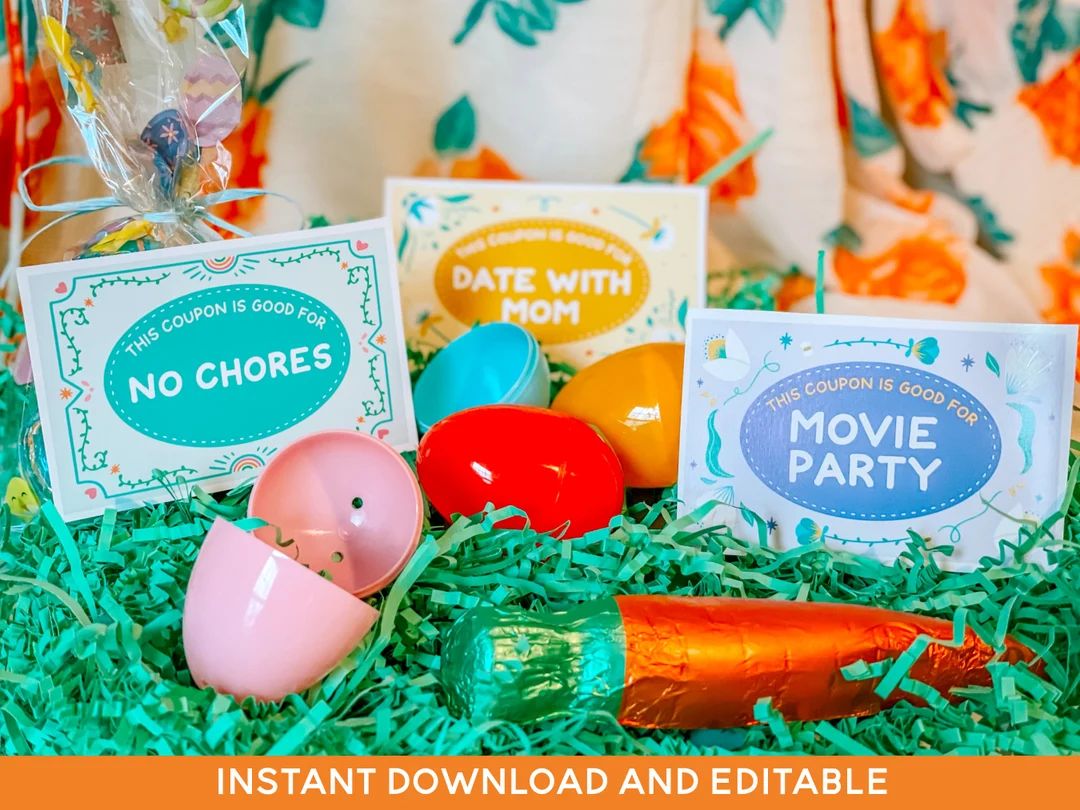 easter egg fillers for older kids, Easter Coupons for Kids, Reward Coupons for Kids, Easter Egg H... | Etsy (US)