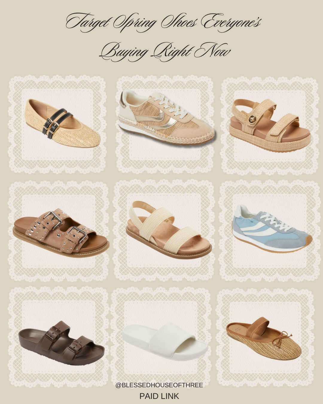 @Target spring shoes are so good right now — from woven sneakers and comfortable sandals to everyday flats that look way more expensive than they are. These are the Target spring shoes everyone’s buying for 2026, all easy to style with jeans, dresses, and casual everyday outfits. I’m loving the neutral textures, walkable soles, and affordable prices, especially for spring travel, errands, and everyday wear. Sharing my favorite Target shoe finds that are trending right now and selling quickly — linked here for easy shopping.

#LTKmomlife #LTKSeasonal #LTKTravel