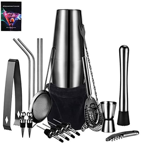 HabiLife 21 Piece Cocktail Shaker Set - Stainless Steel Bartender Kit Bar Set with 25oz/18oz Boston  | Amazon (US)