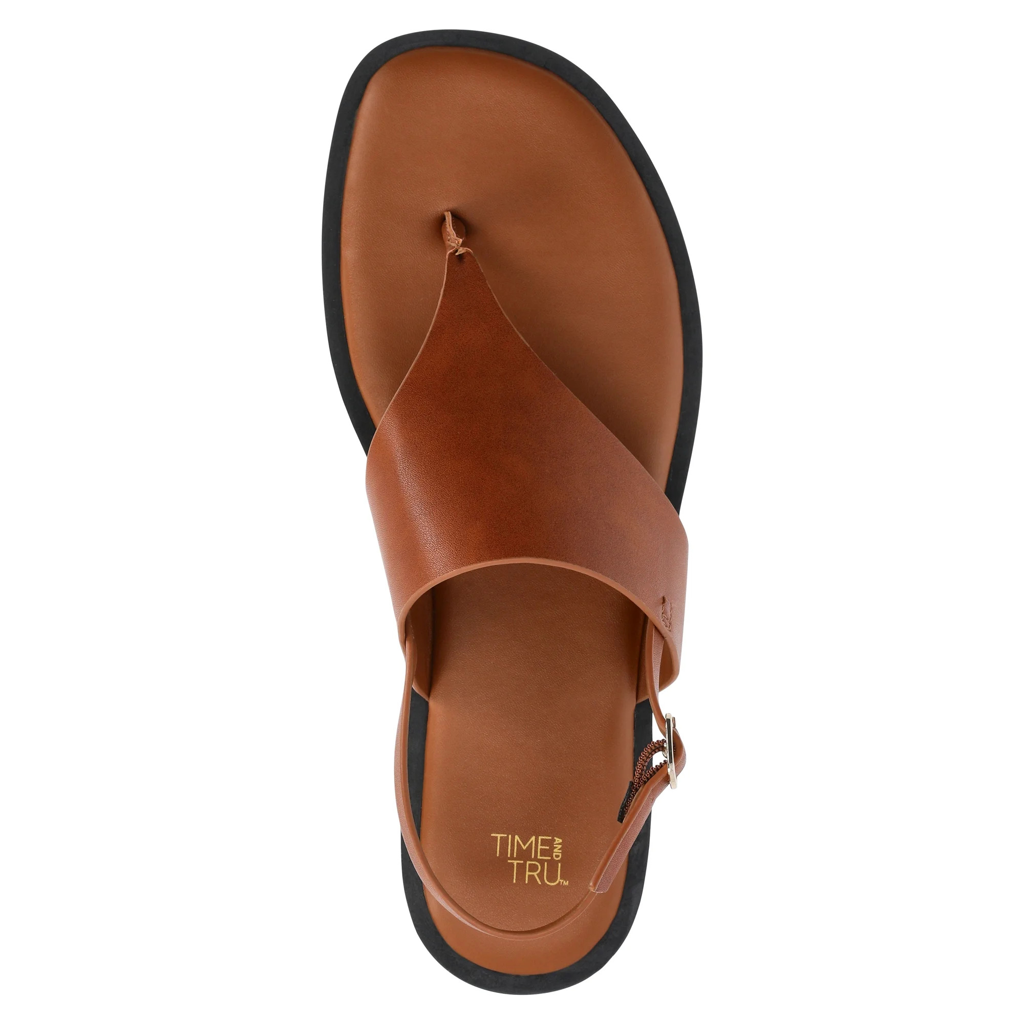 Time and Tru Women's Hooded Faux Leather Thong Sandals | Walmart (US)
