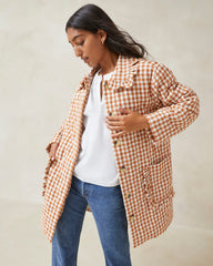 Fox Amber Gingham Quilted Coat | Loeffler Randall