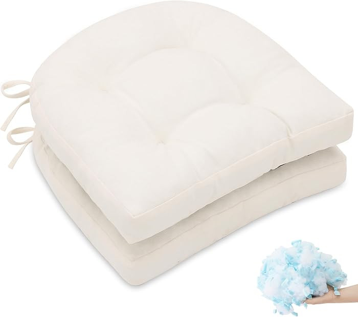 Tromlycs Chair Cushions for Dining Chairs Kitchen Seat Cushions Room Set of 2 Pads with Ties Indo... | Amazon (US)