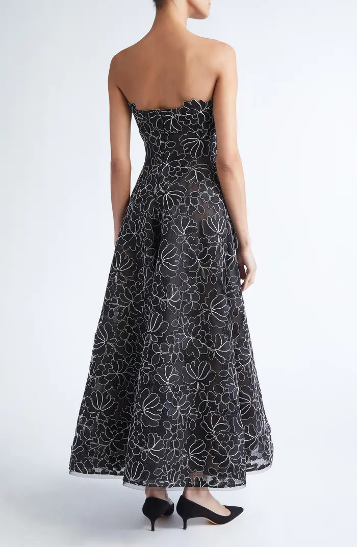 Strapless Floral Lace Gown | Nordstrom