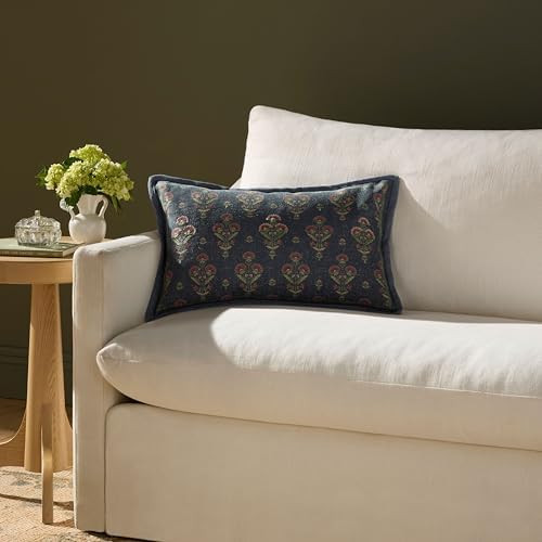 Amazon.com: Loloi Chris Loves Julia Marigold Collection PCJ0038 Blue/Multi 13'' x 21'' Cover Only... | Amazon (US)