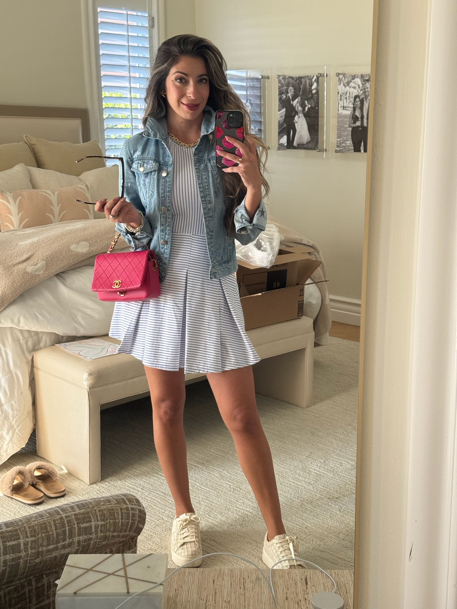OBSESSED with this pleated dress by Addison Bay (not on LTK yet so I can't link, but I highly recommend looking at all of the cute pieces on their site). 

Paired it with sneakers and added a denim jacket for a more casual look.  + added a pop of pink with this bag! 

 

#LTKSeasonal #LTKStyleTip