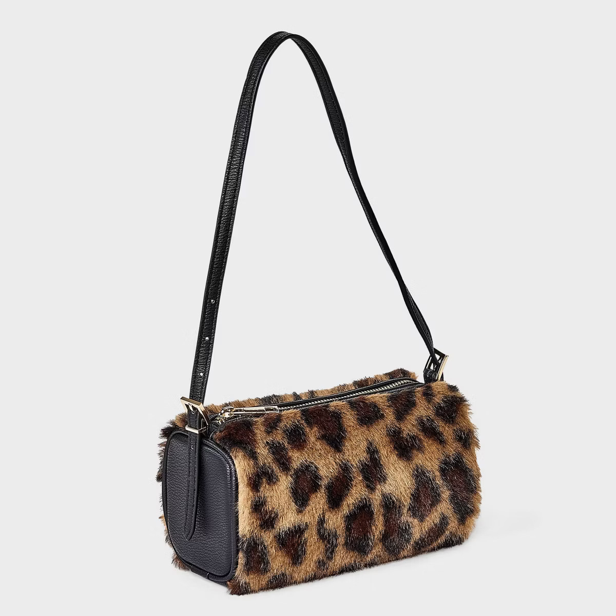 Mini Woven Leopard Print Shoulder Bag - A New Day™ Black/Brown | Target