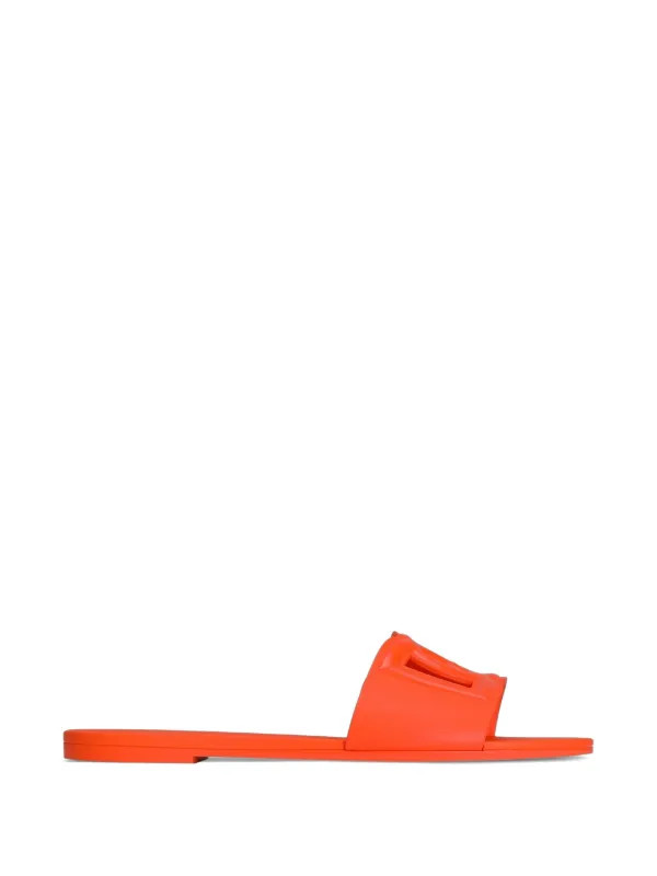 Dolce & Gabbana Beachwear Slides In Rubber | Orange | FARFETCH | Farfetch Global