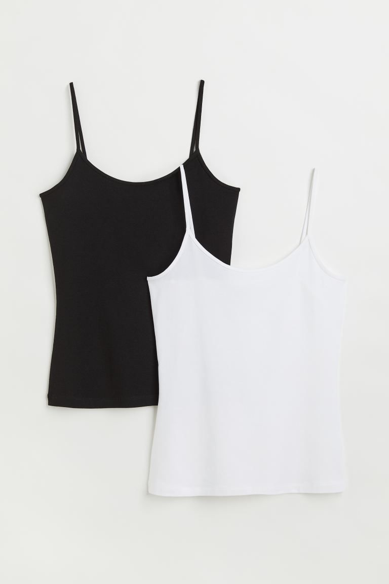 2-pack jersey strappy tops | H&M (UK, MY, IN, SG, PH, TW, HK)