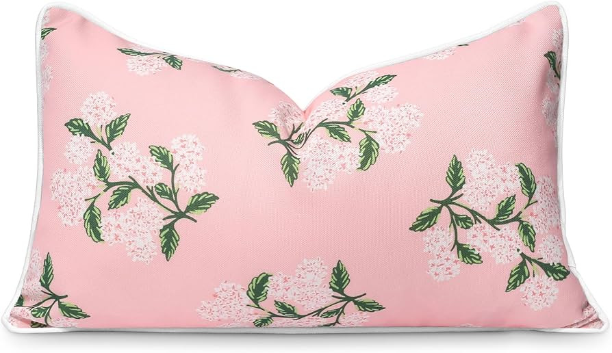 Hofdeco Premium Coastal Patio Indoor Outdoor Lumbar Pillow Cover Only, 12"x20" Water Repellent fo... | Amazon (US)