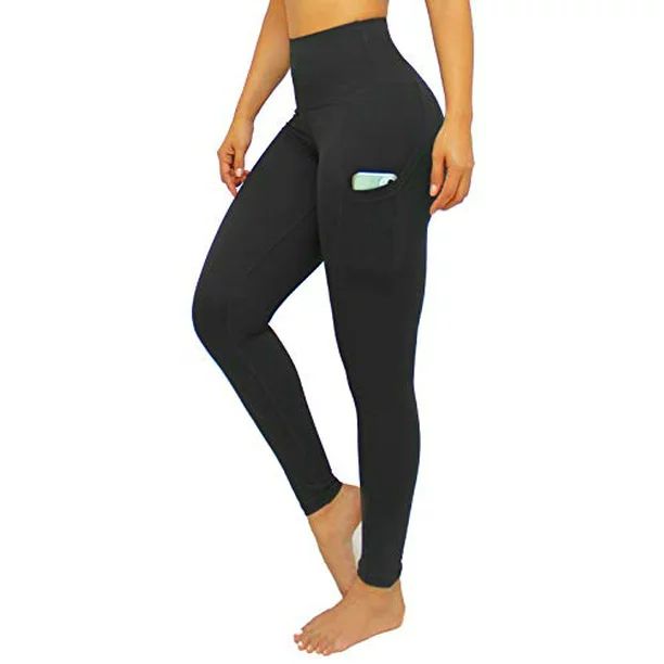LMB Lush Moda Leggings for Women with Pockets Extra High Waist Slimming Design, Extra Soft, Black... | Walmart (US)