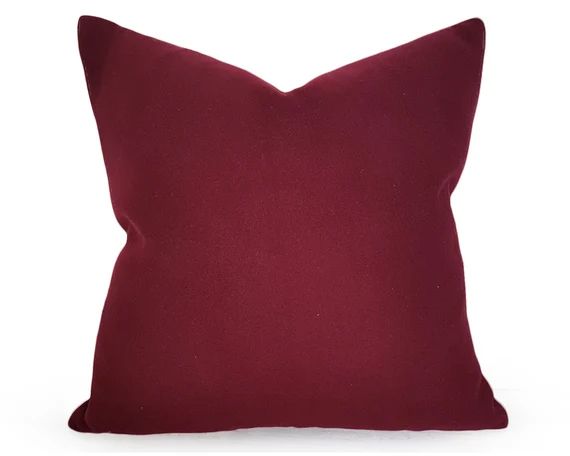 Maroon Pillow Covers Merlot Wool Pillow Winter Home Decor - Etsy | Etsy (US)