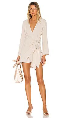 L'Academie The Meadow Mini Dress in Taupe from Revolve.com | Revolve Clothing (Global)