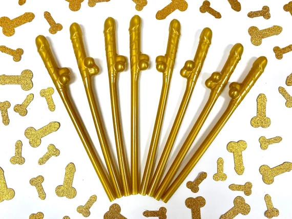 Gold Penis Straws Bachelorette Party Favors, Dick Straws, Bachelorette Party Favors, Hen Party, S... | Etsy (US)