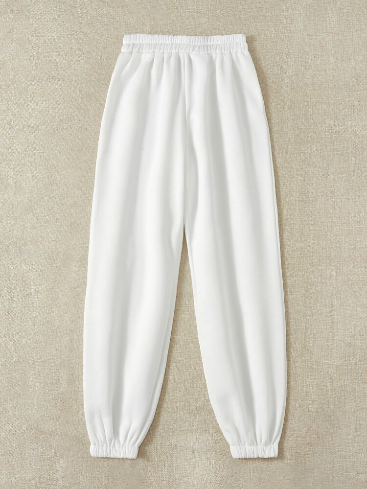 Solid Elastic Waist Sweatpants | SHEIN