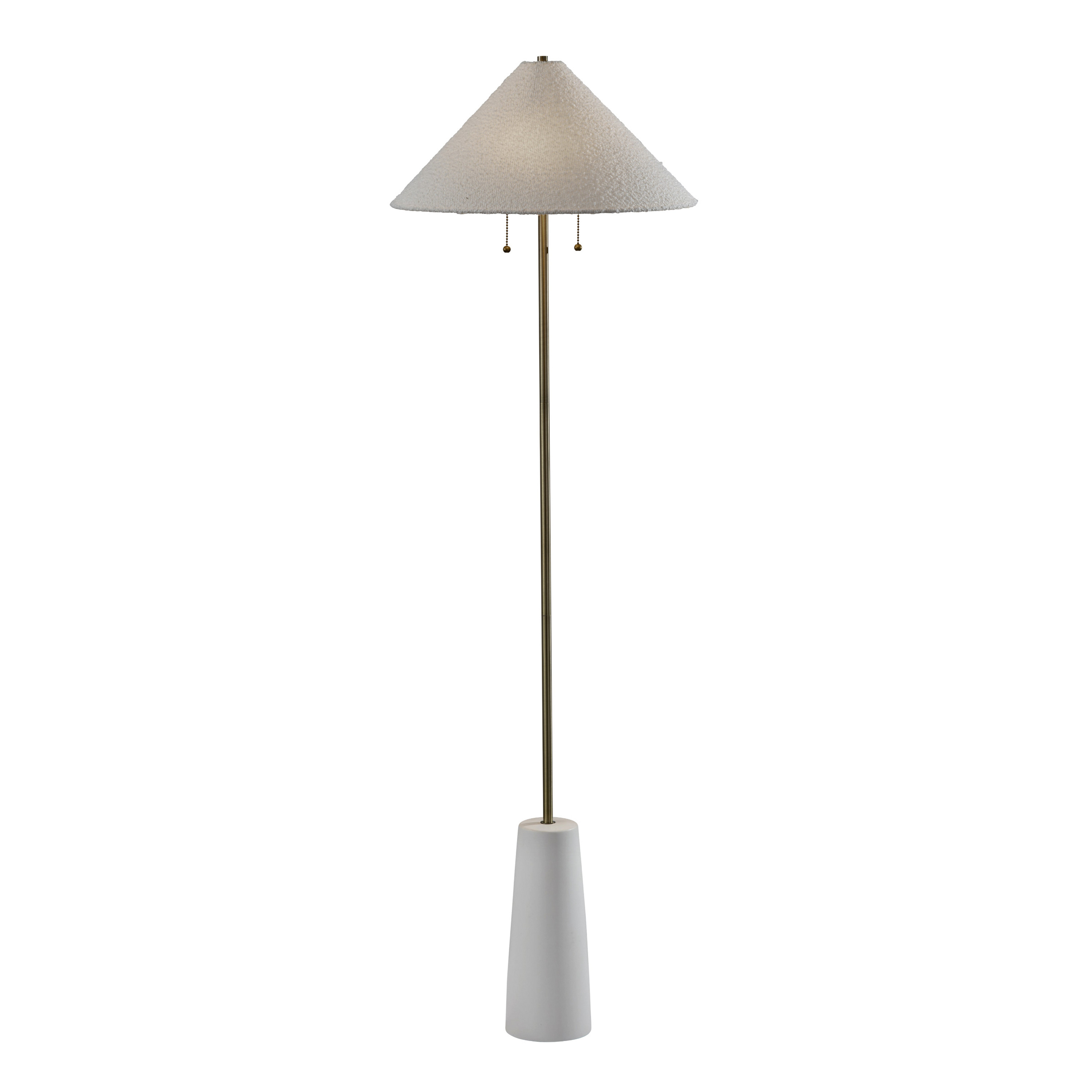 Caldwell White Ceramic and Boucle Empire Shade Floor Lamp | World Market