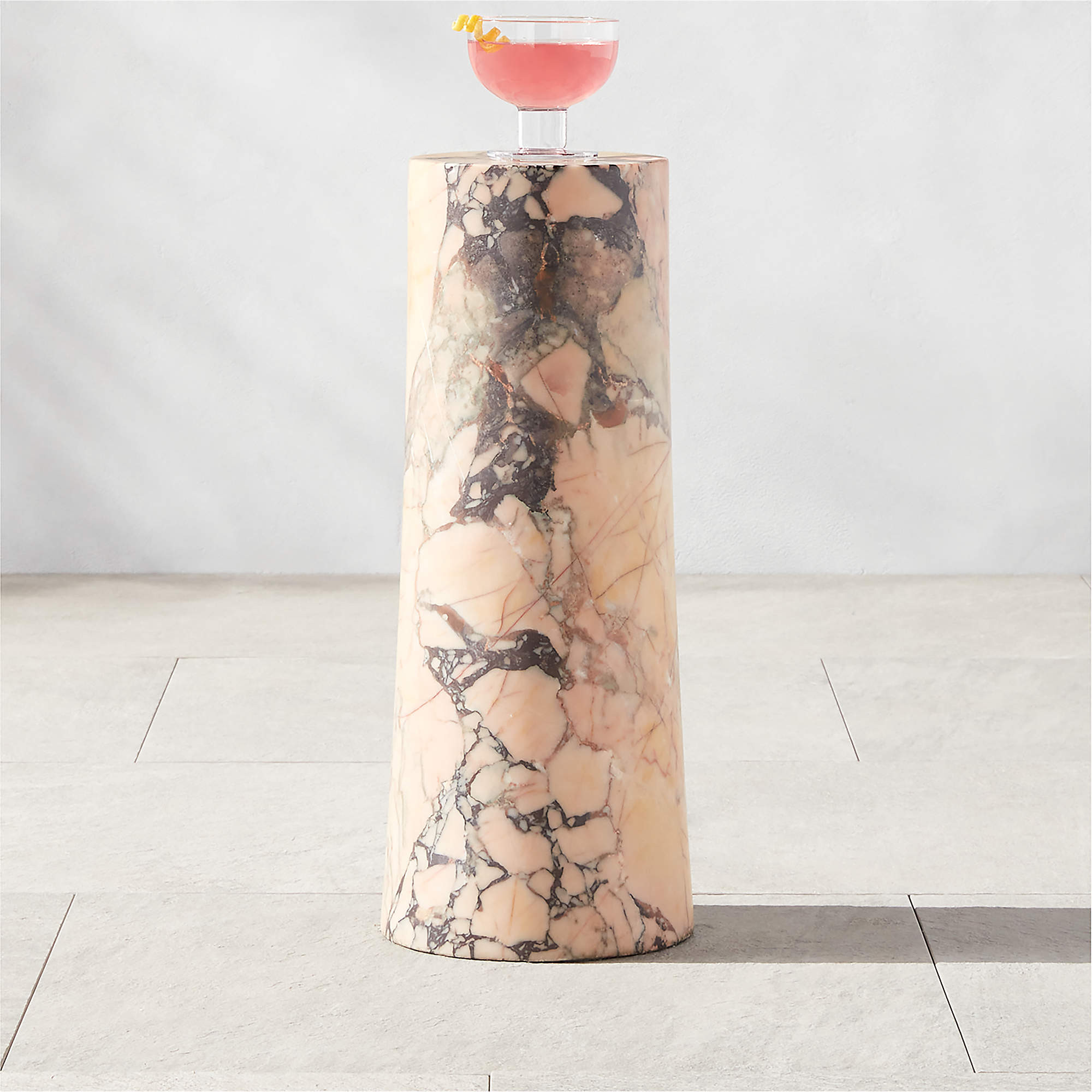 La Paloma Marble Drink Table + Reviews | CB2 | CB2