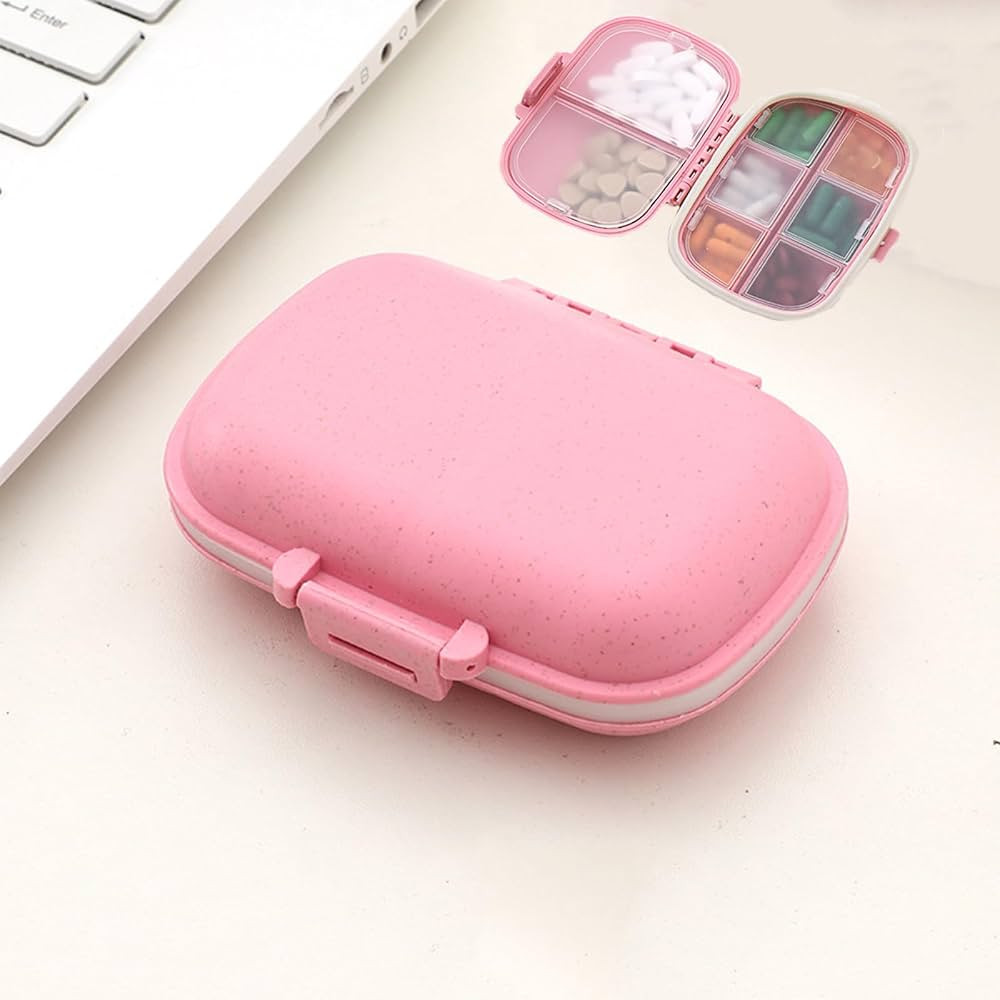 Amazon.com: Pill Organizer, 8 Compartment Daily Pill Box, Portable Folding Small Pill Box, Organi... | Amazon (US)