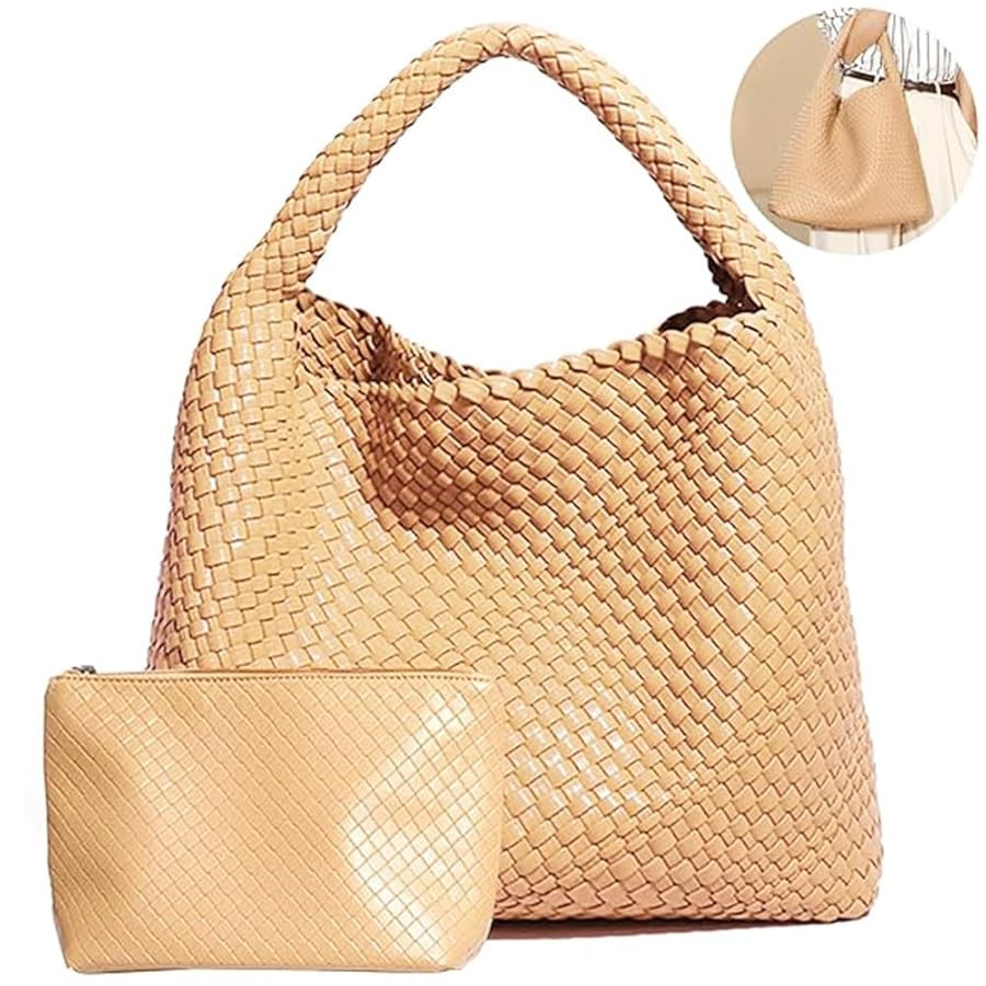 2025 Woven Tote Bag for Women, Extra Large Fashion Shoulder Hobo Bags, Leather Woven Beach Bag, W... | Amazon (US)
