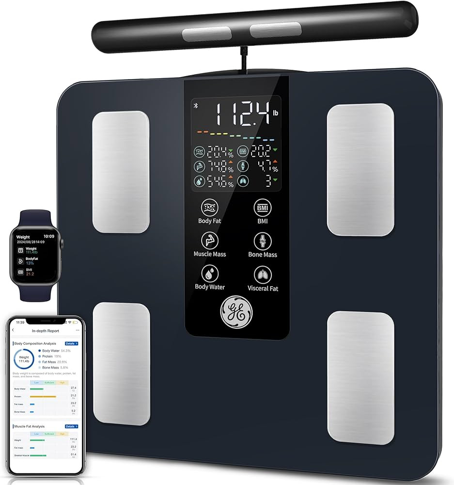 GE Smart Scale for Body Weight: 8-Electrode Digital Bathroom Scale for Weight Fat BMI Muscle Mass... | Amazon (US)