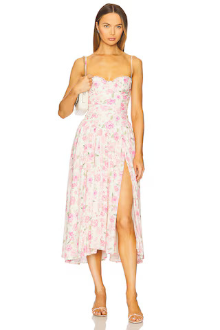 MAJORELLE Priscilla Midi Dress in Vintage Pink & Ivory from Revolve.com | Revolve Clothing (Global)