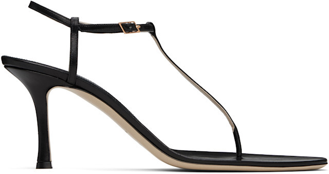 CHRISTENBlack 75mm Mono Strap Heeled Sandals | SSENSE
